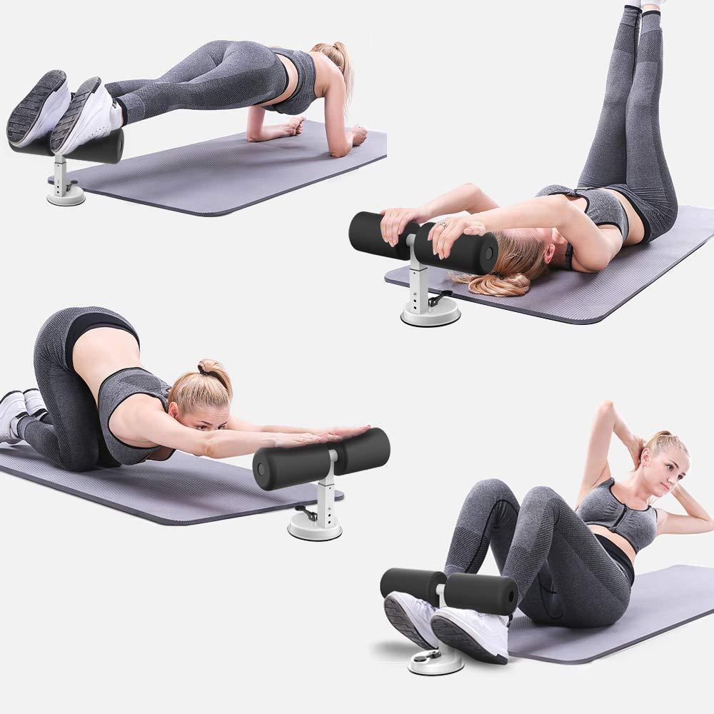 Sit up bar - Self-Suction Sit Up Equiment for Floor - Portable Adjustable Sit Up Bench Abdominal Muscle Toner for Home Workouts
