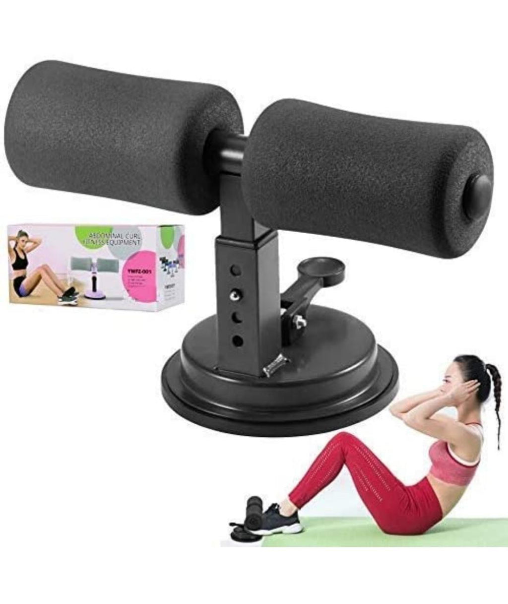 Sit up bar - Self-Suction Sit Up Equiment for Floor - Portable Adjustable Sit Up Bench Abdominal Muscle Toner for Home Workouts