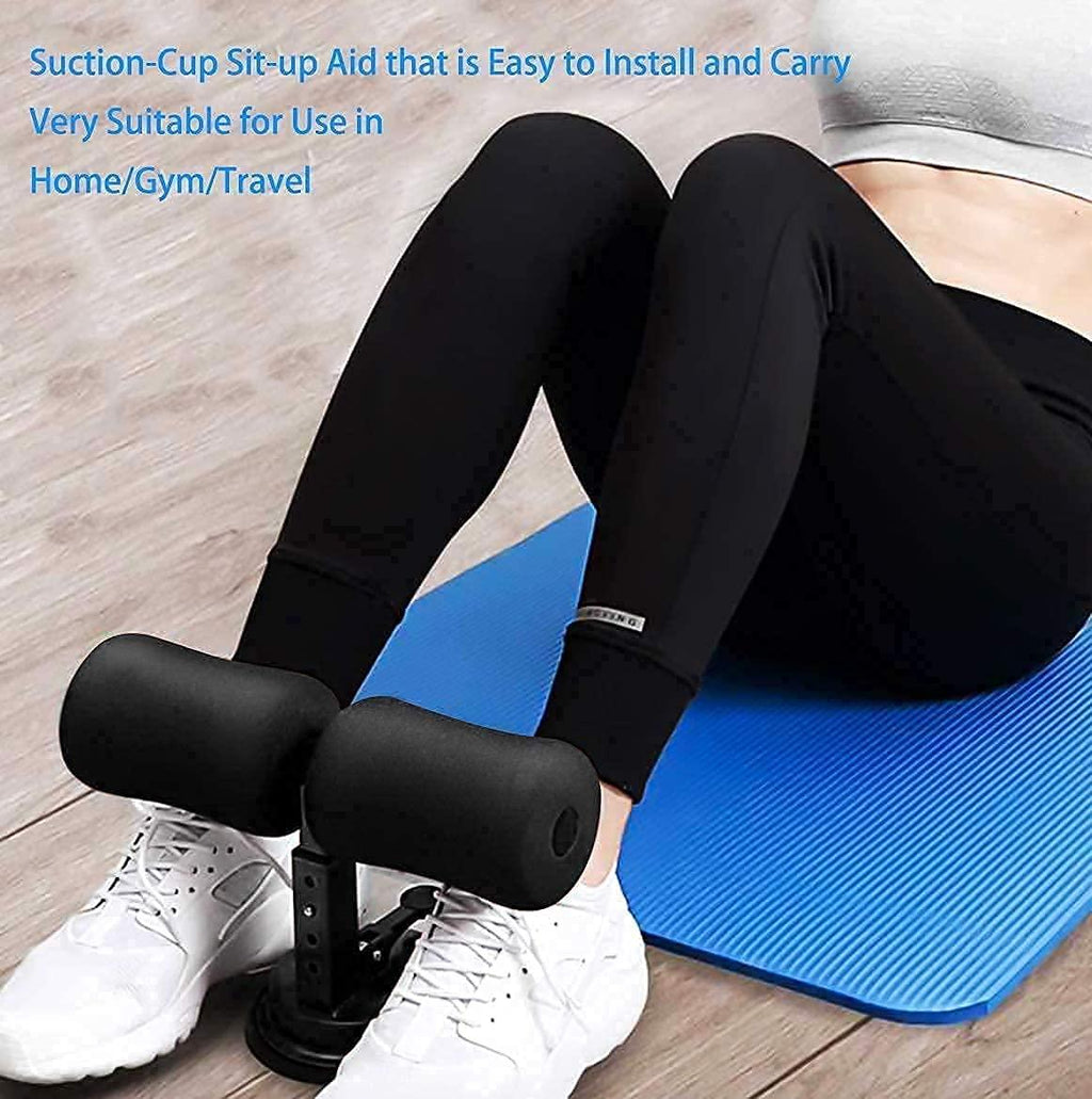 Sit up bar - Self-Suction Sit Up Equiment for Floor - Portable Adjustable Sit Up Bench Abdominal Muscle Toner for Home Workouts