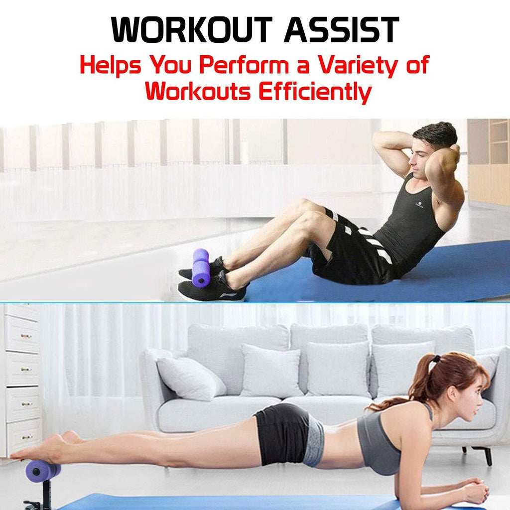 Sit up bar - Self-Suction Sit Up Equiment for Floor - Portable Adjustable Sit Up Bench Abdominal Muscle Toner for Home Workouts