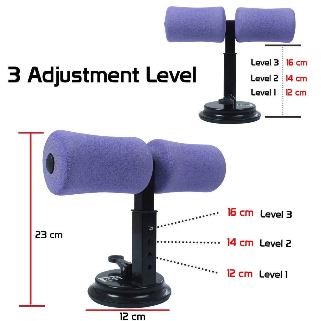 Sit up bar - Self-Suction Sit Up Equiment for Floor - Portable Adjustable Sit Up Bench Abdominal Muscle Toner for Home Workouts